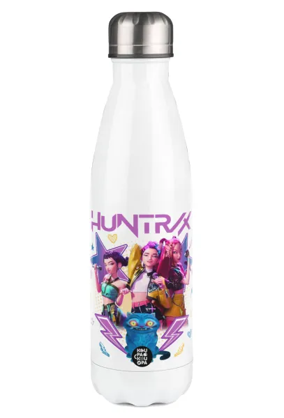 Huntrix K-pop series — Μεταλλικό παγούρι θερμός Λευκό (Stainless steel), διπλού τοιχώματος, 500ml