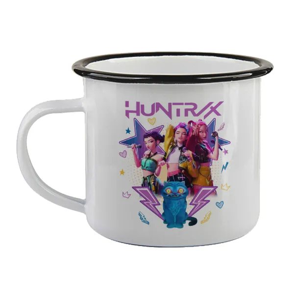 Huntrix K-pop series — Κούπα εμαγιέ με μαύρο χείλος 360ml