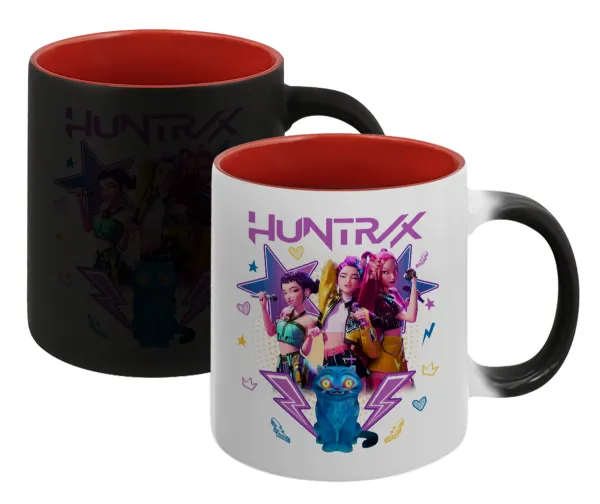 Huntrix K-pop series — Κούπα Μαγική εσωτερικό κόκκινο, κεραμική, 330ml που αλλάζει χρώμα με το ζεστό ρόφημα