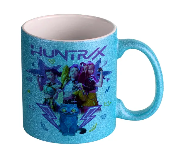 Huntrix K-pop series — Κούπα Σιέλ Glitter που γυαλίζει, κεραμική, 330ml