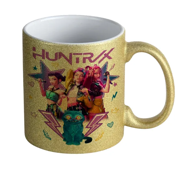 Huntrix K-pop series — Κούπα Χρυσή Glitter που γυαλίζει, κεραμική, 330ml