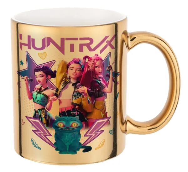 Huntrix K-pop series — Κούπα κεραμική, χρυσή καθρέπτης, 330ml