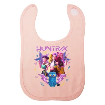 Huntrix K-pop series, Σαλιάρα με Σκρατς ΡΟΖ 100% Organic Cotton (0-18 months)