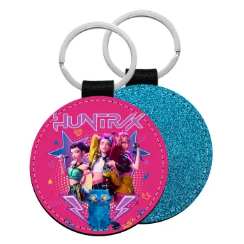 Huntrix K-pop series, Μπρελόκ Δερματίνη, στρογγυλό ΜΠΛΕ (5cm)