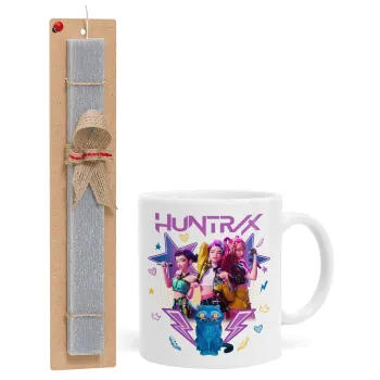 Huntrix K-pop series, Πασχαλινή Λαμπάδα με Κούπα κεραμική (330ml) & κερί αρωματικό πλακέ (30cm) (ΓΚΡΙ)