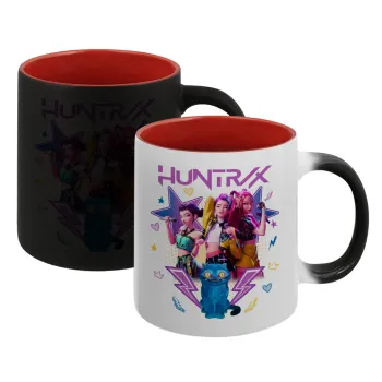 Huntrix K-pop series, Κούπα Μαγική εσωτερικό κόκκινο, κεραμική, 330ml που αλλάζει χρώμα με το ζεστό ρόφημα