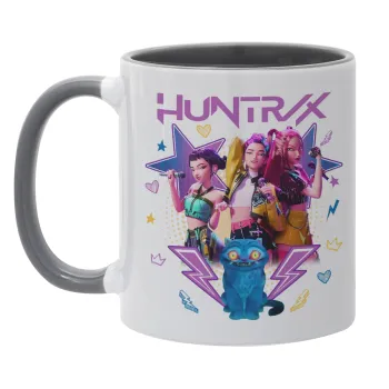 Huntrix K-pop series, Κούπα χρωματιστή γκρι, κεραμική, 330ml