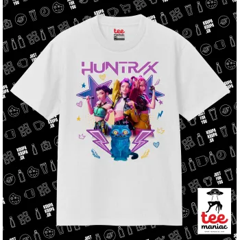 Huntrix K-pop series, Κλασικό T-Shirt, διπλής ραφής, χωρίς πλευρικές ραφές ΛΕΥΚΟ από 100% βαμβάκι. Vegan & OEKO-TEX πιστοποιημένο.