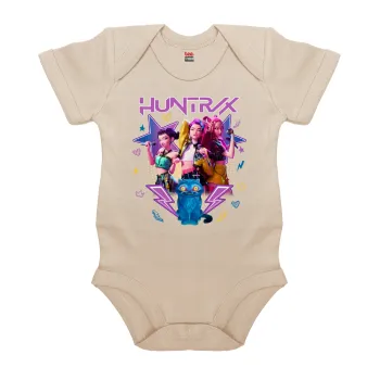 Huntrix K-pop series, Βρεφικό φορμάκι μωρού, 0-18 μηνών, Natural (Εκρού), 100% Organic Cotton, κοντομάνικο