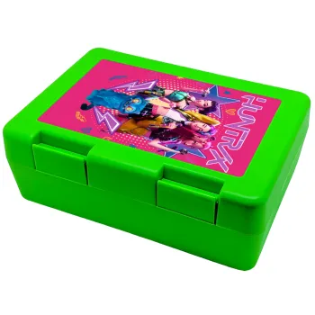 Huntrix K-pop series, Παιδικό δοχείο κολατσιού ΠΡΑΣΙΝΟ 185x128x65mm (BPA free πλαστικό)