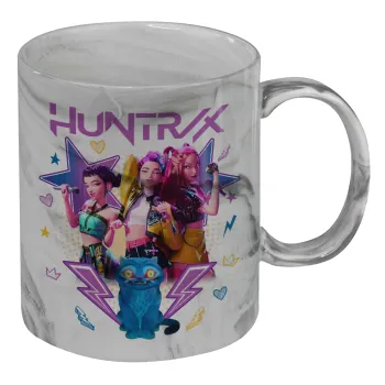Huntrix K-pop series, Κούπα κεραμική, marble style (μάρμαρο), 330ml