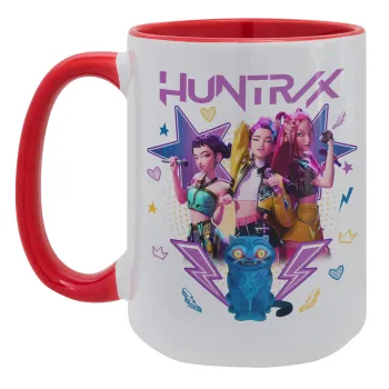 Huntrix K-pop series, Κούπα Mega 15oz, κεραμική Κόκκινη, 450ml