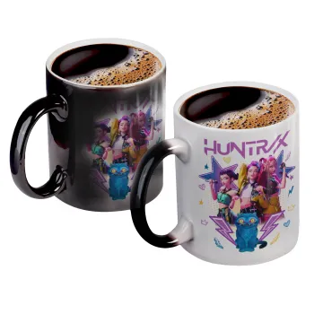 Huntrix K-pop series, Color changing magic Mug, ceramic, 330ml when adding hot liquid inside, the black colour desappears (1 pcs)