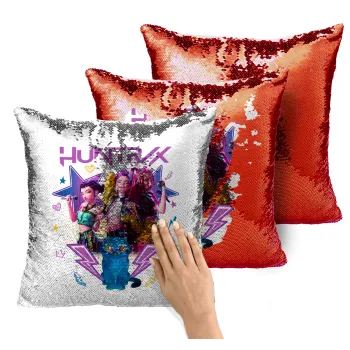 Huntrix K-pop series, Μαξιλάρι καναπέ Μαγικό Κόκκινο με πούλιες 40x40cm περιέχεται το γέμισμα