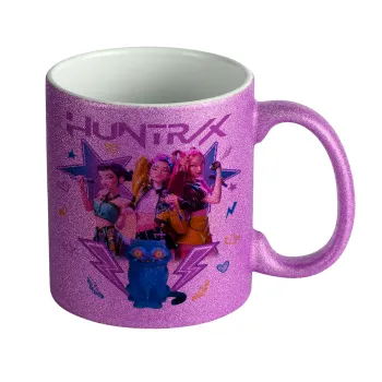 Huntrix K-pop series, Κούπα Μωβ Glitter που γυαλίζει, κεραμική, 330ml