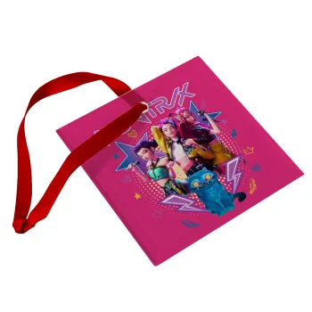 Huntrix K-pop series, Στολίδι Χριστουγεννιάτικο στολίδι γυάλινο τετράγωνο 9x9cm