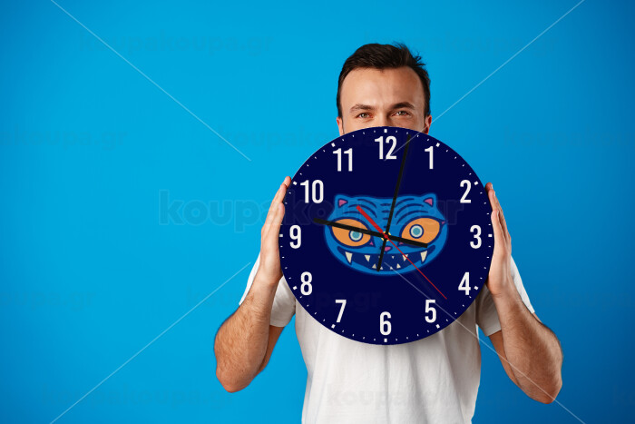 Huntrix Derpy the blue tiger, Ρολόι τοίχου ξύλινο (30cm)