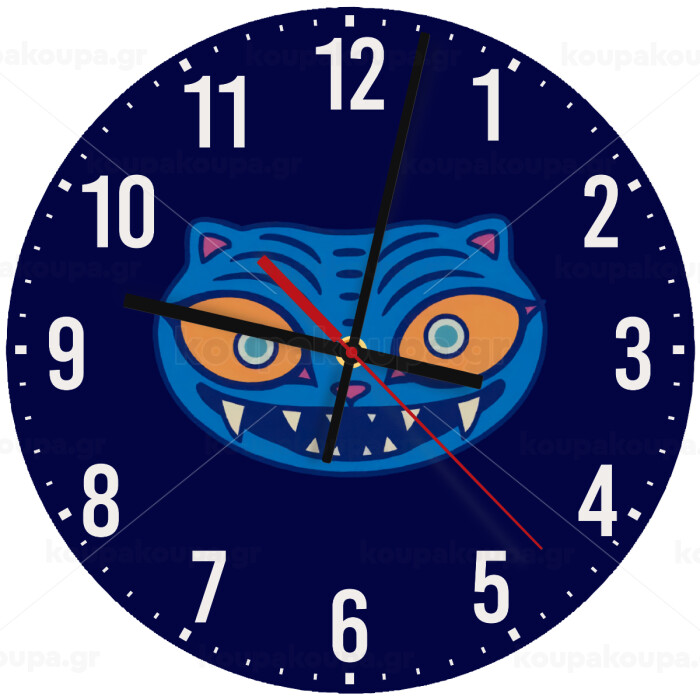 Huntrix Derpy the blue tiger, Ρολόι τοίχου ξύλινο (30cm)