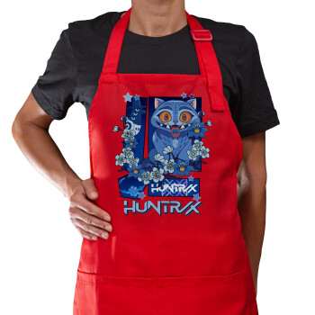 Huntrix Derpy the blue tiger, Ποδιά Μακριά Σεφ ολόσωμη με τσέπες Κόκκινη (ΕΝΗΛΙΚΩΝ)