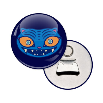 Huntrix Derpy the blue tiger, Μαγνητάκι και ανοιχτήρι μπύρας στρογγυλό διάστασης 5,9cm