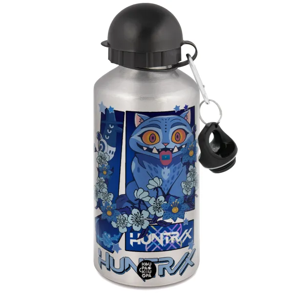Huntrix Derpy the blue tiger — Metallic water jug, Silver, aluminum 500ml