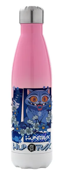 Huntrix Derpy the blue tiger — Metal mug thermos Pink/White (Stainless steel), double wall, 500ml