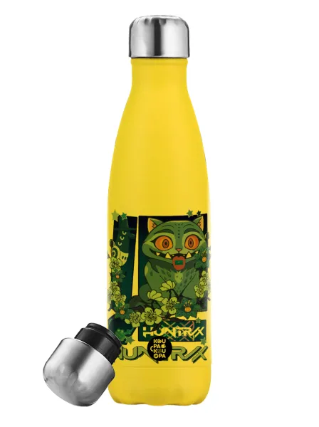 Huntrix Derpy the blue tiger — Yellow Stainless Steel Metallic Thermos, double-walled, 500ml