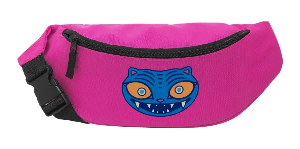 Huntrix Derpy the blue tiger — Unisex waist bag (banana) in PINK color with 2 pockets