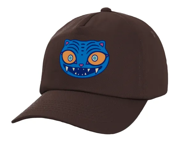 Huntrix Derpy the blue tiger — Adult Baseball Cap, 100% Cotton, Chocolate (COTTON, ADULT, UNISEX, ONE SIZE)