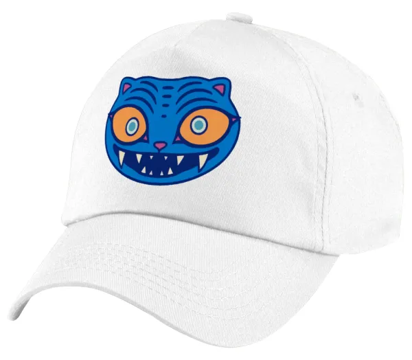 Huntrix Derpy the blue tiger — Πεντάφυλλο καπέλο Λευκό, 100% Βαμβακερό (Twill), με ρύθμιση, unisex
