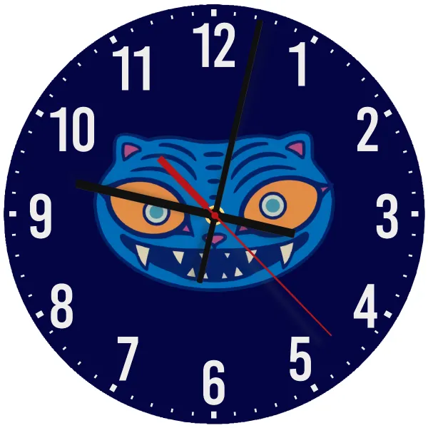 Huntrix Derpy the blue tiger — Ρολόι τοίχου ξύλινο 30cm