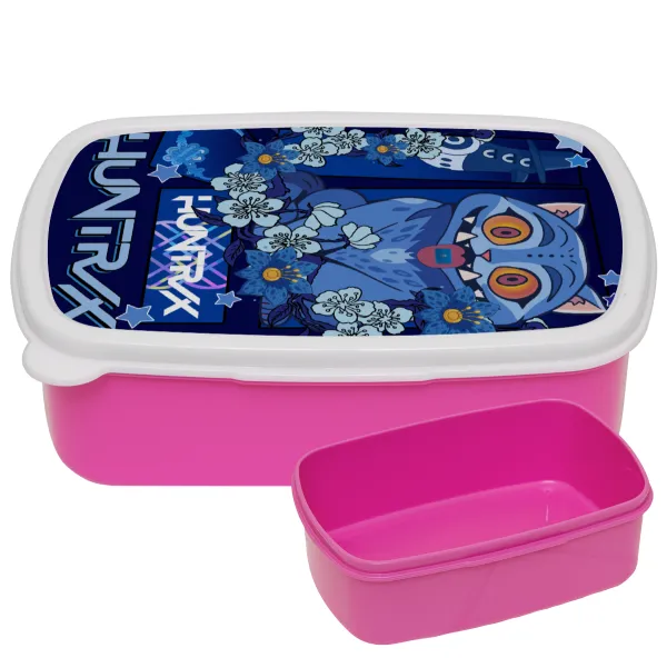 Huntrix Derpy the blue tiger — ΡΟΖ παιδικό δοχείο φαγητού (lunchbox) πλαστικό (BPA-FREE) Lunch Βox M18 x Π13 x Υ6cm