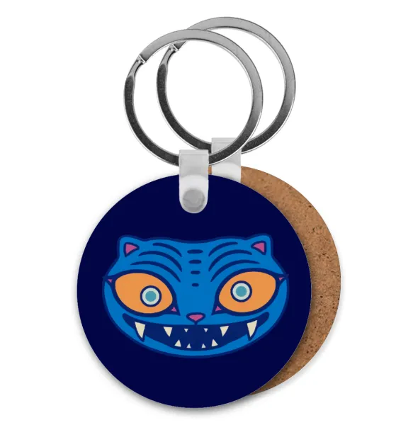 Huntrix Derpy the blue tiger — Ξύλινο στρογγυλό