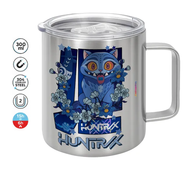 Huntrix Derpy the blue tiger — Double-walled stainless steel mug 300ml with temperature-retaining lid