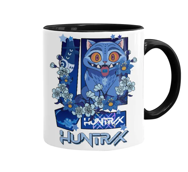 Huntrix Derpy the blue tiger — Κούπα χρωματιστή μαύρη, κεραμική, 330ml