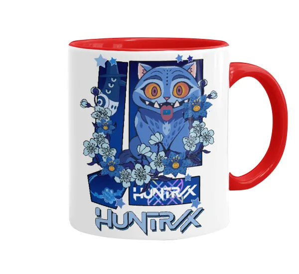 Huntrix Derpy the blue tiger — Κούπα χρωματιστή κόκκινη, κεραμική, 330ml