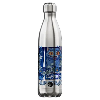 Huntrix Derpy the blue tiger, Μεταλλικό παγούρι θερμός Inox (Stainless steel), διπλού τοιχώματος, 750ml