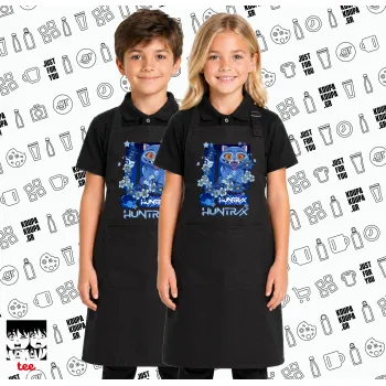 Huntrix Derpy the blue tiger, Μαύρη ΠΑΙΔΙΚΗ Ποδιά μακριά Σεφ ολόσωμη με τσέπες