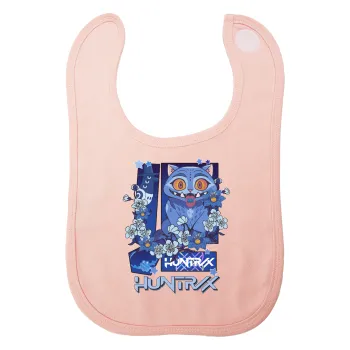 Huntrix Derpy the blue tiger, Σαλιάρα με Σκρατς ΡΟΖ 100% Organic Cotton (0-18 months)