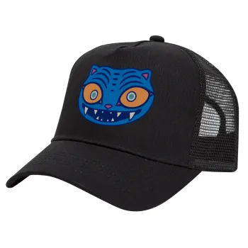 Huntrix Derpy the blue tiger, Καπέλο Trucker με Δίχτυ, Μαύρο, (ΒΑΜΒΑΚΕΡΟ, ΠΑΙΔΙΚΟ, UNISEX, ONE SIZE)