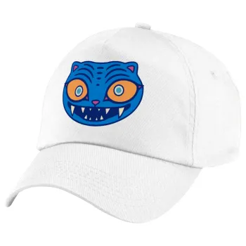 Huntrix Derpy the blue tiger, Καπέλο παιδικό Baseball, 100% Βαμβακερό Twill, Λευκό (ΒΑΜΒΑΚΕΡΟ, ΠΑΙΔΙΚΟ, UNISEX, ONE SIZE)