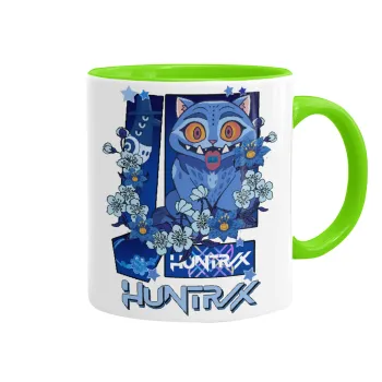 Huntrix Derpy the blue tiger, Mug colored light green, ceramic, 330ml