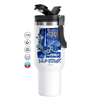 Huntrix Derpy the blue tiger, Mega Tumbler με καπάκι, διπλού τοιχώματος (θερμό) 1,2L