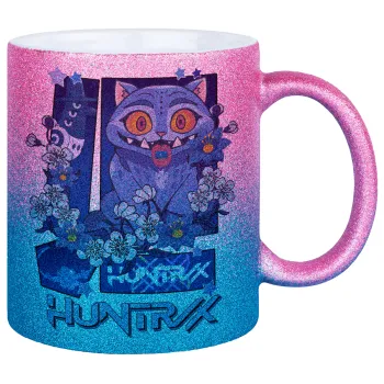Huntrix Derpy the blue tiger, Κούπα Χρυσή/Μπλε Glitter, κεραμική, 330ml