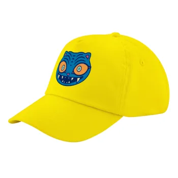 Huntrix Derpy the blue tiger, Καπέλο παιδικό Baseball, 100% Βαμβακερό Twill, Κίτρινο (ΒΑΜΒΑΚΕΡΟ, ΠΑΙΔΙΚΟ, UNISEX, ONE SIZE)