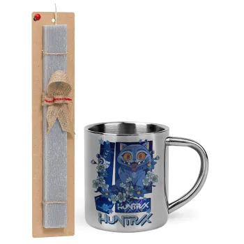 Huntrix Derpy the blue tiger, Πασχαλινή Λαμπάδα με μεταλλική κούπα θερμό (300ml) & κερί αρωματικό πλακέ (30cm) (ΓΚΡΙ)