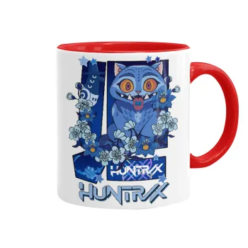 Huntrix Derpy the blue tiger, Mug colored red, ceramic, 330ml