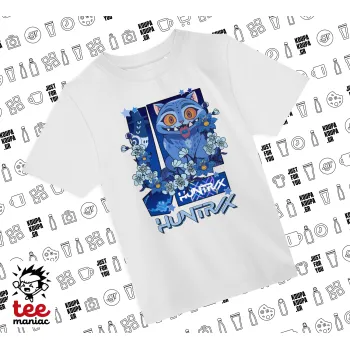 Huntrix Derpy the blue tiger, Άνετο παιδικό T-Shirt ΛΕΥΚΟ από 100% βαμβάκι, για κάθε μέρα. Vegan & OEKO-TEX πιστοποιημένο.