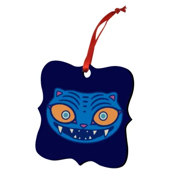 Huntrix Derpy the blue tiger, Στολίδι Χριστουγεννιάτικο στολίδι polygon ξύλινο 7.5cm