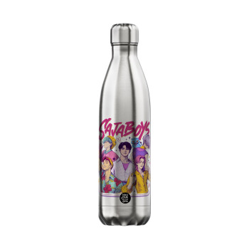 Huntrix Saja Boys, Μεταλλικό παγούρι θερμός Inox (Stainless steel), διπλού τοιχώματος, 750ml